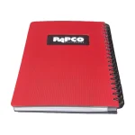 دفترچه یادداشت پاپکو مدل NB647 BC در رنگ قرمز با جلد متالیک ضد خش و ۱۰۰ برگ خط‌دار