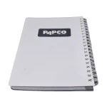 رنگ: سفید Alt Text: دفترچه یادداشت پاپکو مدل NB647 BC در رنگ سفید با جلد متالیک ضد خش و ۱۰۰ برگ خط‌دار