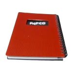 رنگ: زرشکی Alt Text: NB647 زرشکی دفتر یادداشت پاپکو با جلد متالیک ضد خش و ۱۰۰ برگ خط‌دار