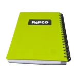 رنگ: فسفری Alt Text: NB647 فسفری دفتر یادداشت پاپکو با جلد متالیک ضد خش و ۱۰۰ برگ خط‌دار