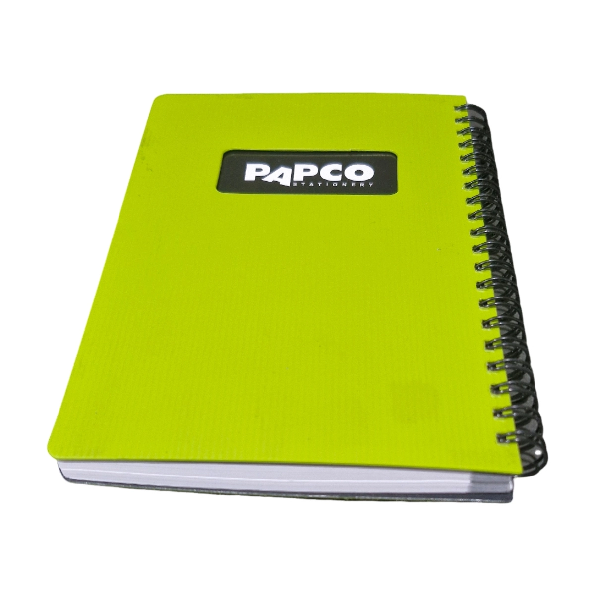 IMG_20251108_141400 رنگ: فسفری Alt Text: NB647 فسفری دفتر یادداشت پاپکو با جلد متالیک ضد خش و ۱۰۰ برگ خطدار