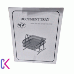 کازیه فلزی دو طبقه مشکی مناسب دسته‌بندی و نظم‌دهی کاغذها روی میز اداری