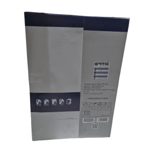 نمای پشت بسته‌بندی کاغذ A3 تاپ – نشان‌دهنده چیدمان مرتب برگ‌ها و بسته‌بندی شکیل