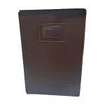 کارتابل دوخت چرمی با برگه زرد ۳۰۰ گرمی | کارتابل مدیریتی مشکی و قهوه‌ای سوخته - Image 3